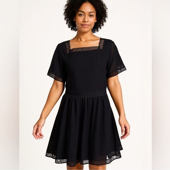Abercrombie & Fitch Dresses & Skirts - Abercrombie & Fitch A-Line Crochet Lace Square Neckline Mini Dress Size XSP